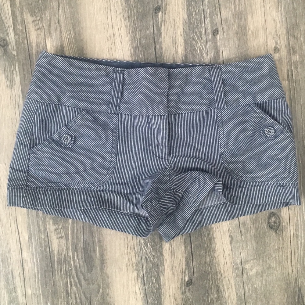 Dark blue pinstripe shorts